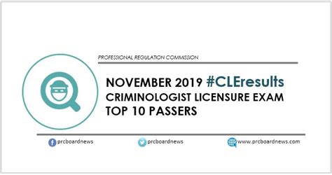 TOP 10 PASSERS: November 2019 Criminology board exam .